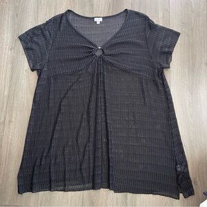 Avenue plus size black woven/crochet swim cover dress size 26/28